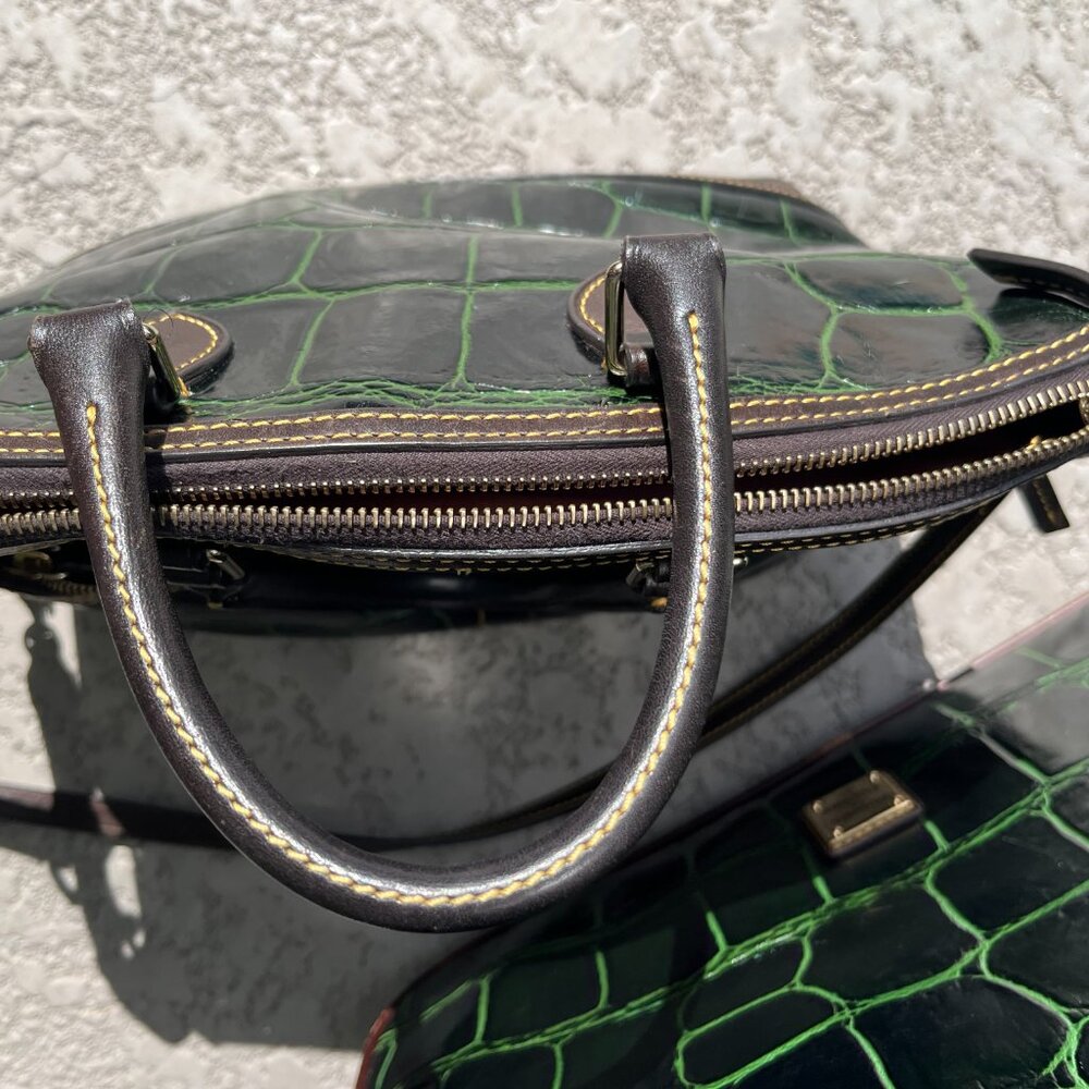 Dooney & Bourke Dillon Dark Green Crocodile tote - Picture 11 of 16